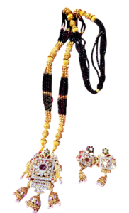 Sajshrungar Fancy Pearl Gold-Plated MangalSutra/ Long Nackless with Earring for women & girls.