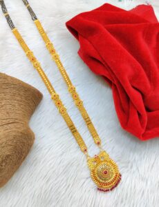 #1grammangalsutra #ganthan #mattgold #weddingwear #longmangalsutra