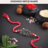 Sajshrungar Silver Oxidised shiv Rakhi For Men/Women