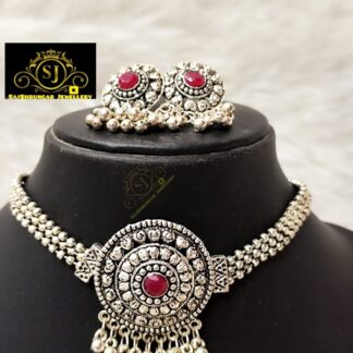 Sajshrungar Jewellery Oxidized Jewellery Set choker For Women & Girls