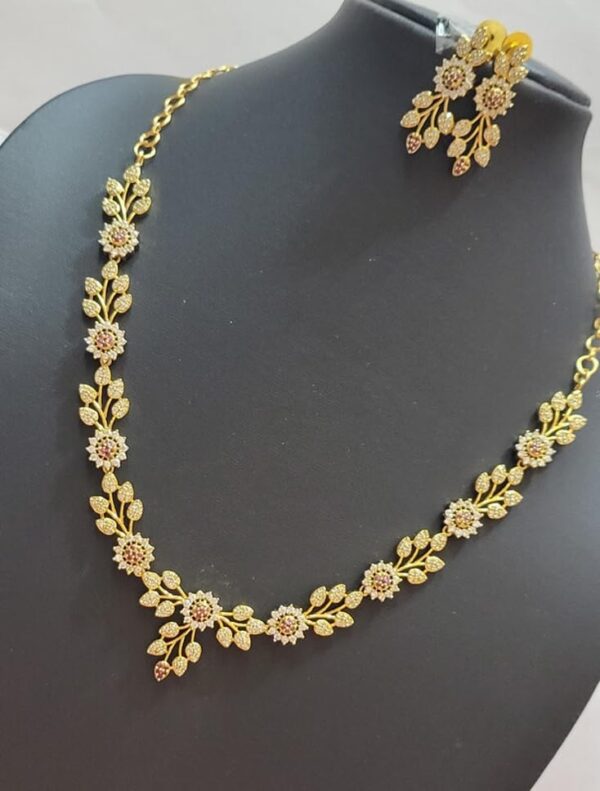 Sajshrungar American Diamond Jewellery Set with Earring For Women & Girls